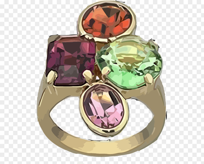 Vector Gemstone Rings Ring Amethyst Gold PNG