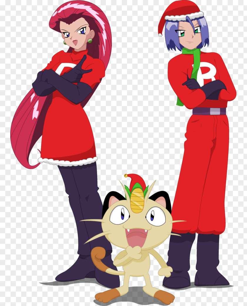 Christmas James Jessie Team Rocket Meowth PNG