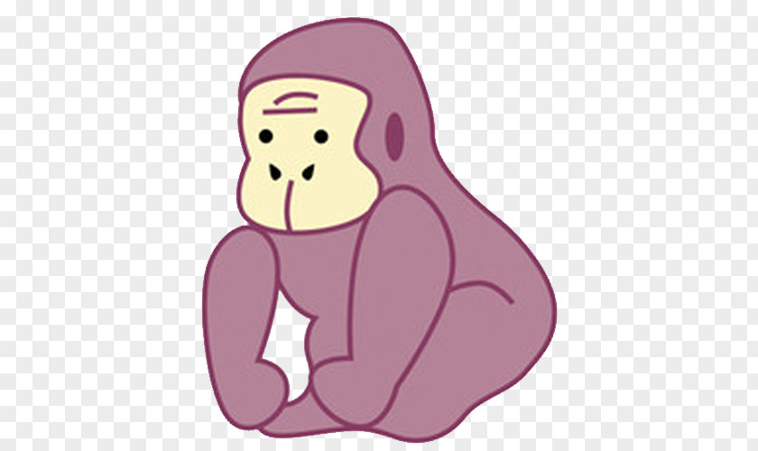 Creative Hand-painted Cartoon Gorilla Western Orangutan PNG