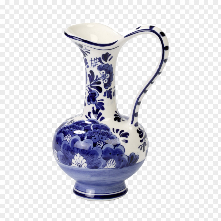 Glass Jug Ceramic Blue And White Pottery Cobalt PNG