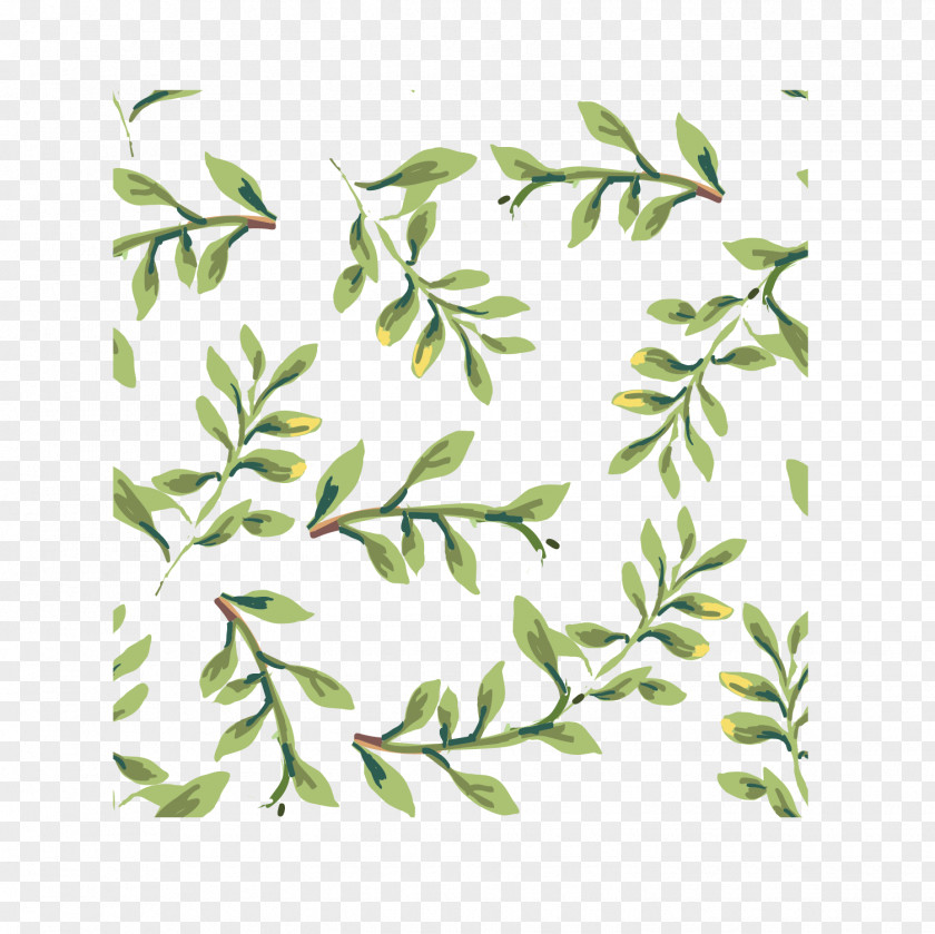 Green Plant Vector Material Textile Pattern PNG