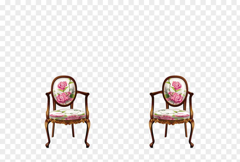 Pink Roses Decorated Armchair Beach Rose Wallpaper PNG