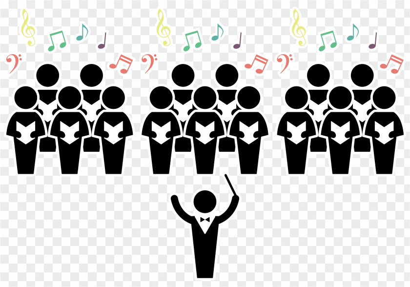 Vector Illustration Singing Classes Choir Conductor Silhouette PNG