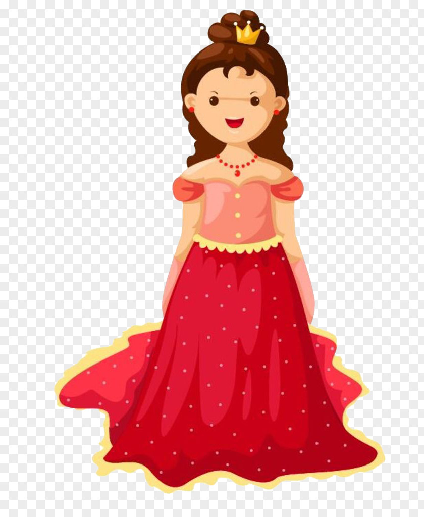 Red Dress Princess PNG