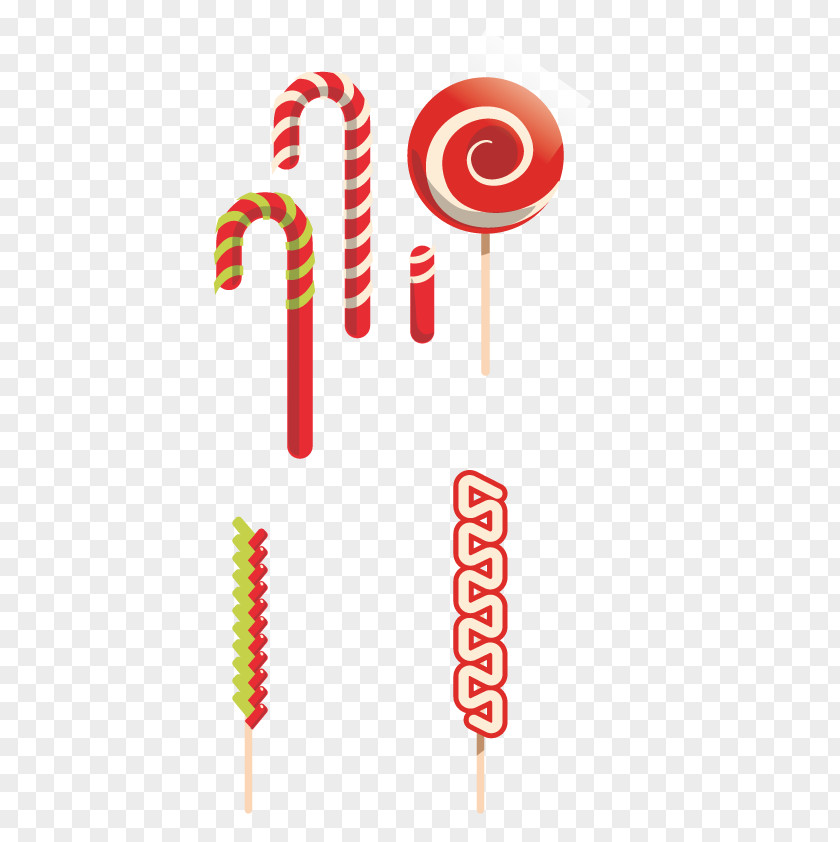 Vector Lollipop Candy Cane Christmas Clip Art PNG