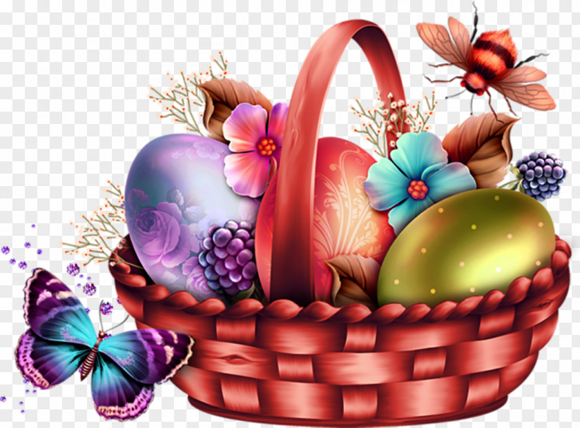 A Basket Of Eggs Easter Bunny Egg Clip Art PNG