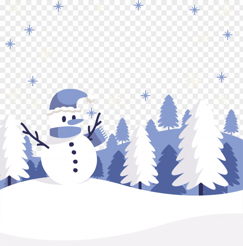Snowman In The Snow Euclidean Vector PNG