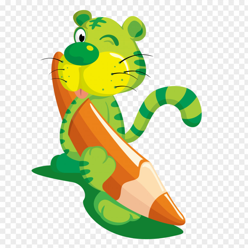 Vector Green Tiger Animation PNG