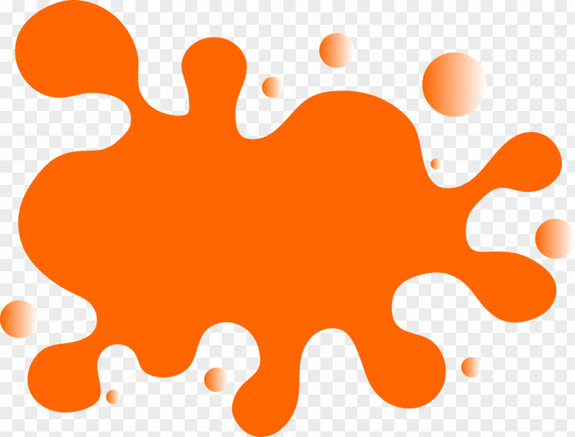 Watercolor Stain Color Orange Paint Ink PNG
