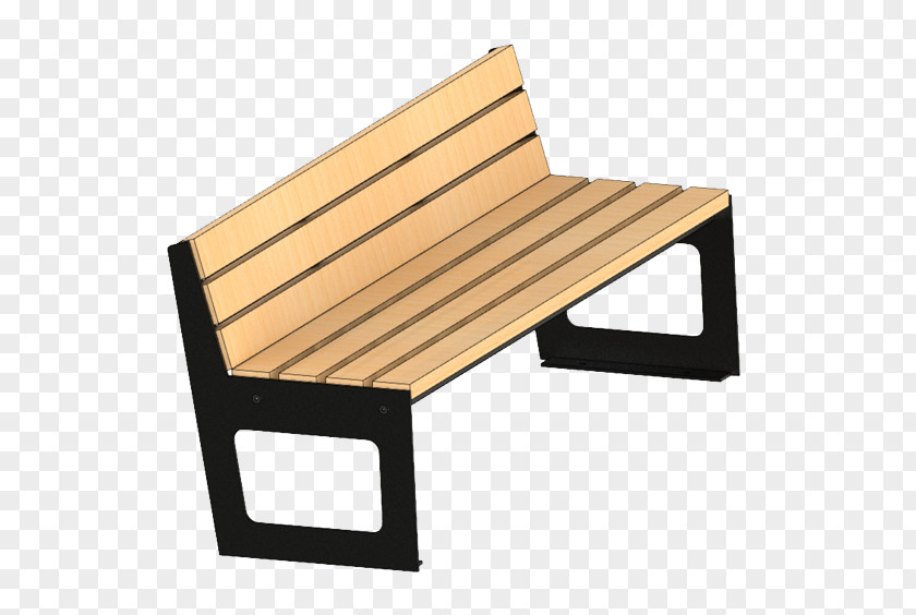 Wooden Bench Table Garden Furniture Line PNG