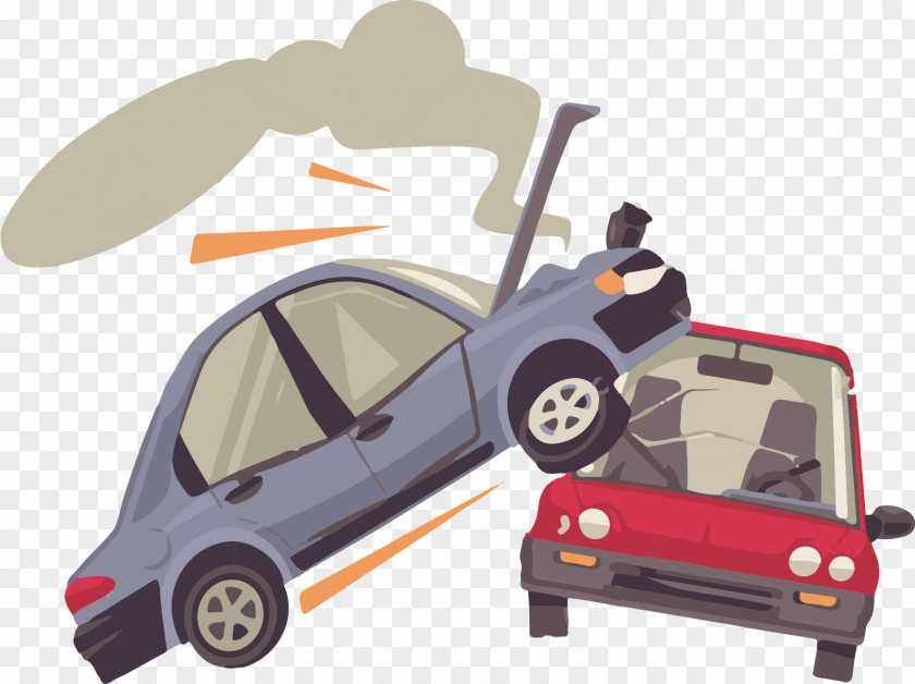 Accident In A Car Cartoon Traffic Collision Illustration PNG