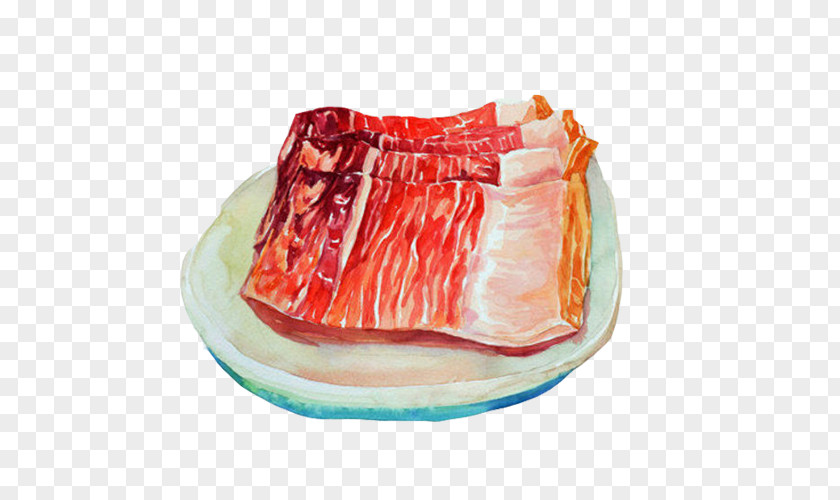 Bacon Hand Painting Material Picture Jinhua Ham Meat PNG