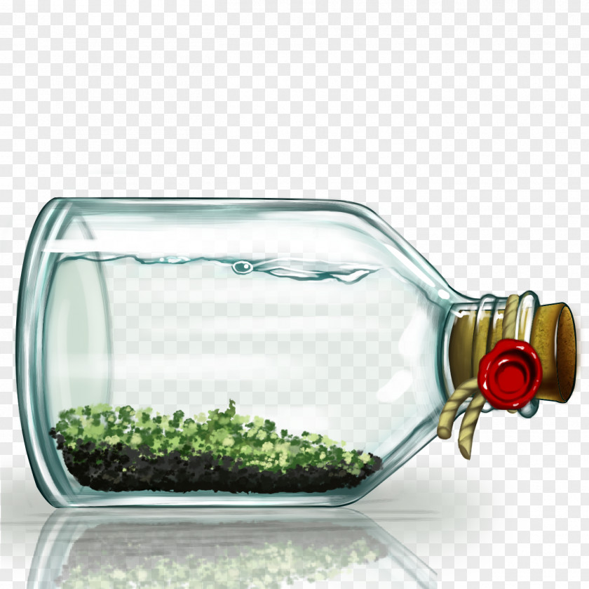 Green Bottle Drift Bottles Glass Transparency And Translucency PNG