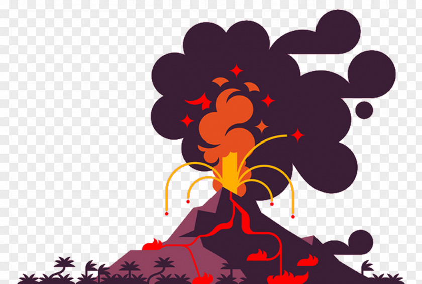 Volcano Painted Hey Graphic Design Illustration PNG