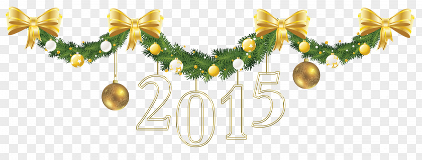 Happy New Year Christmas Decoration Garland Clip Art PNG