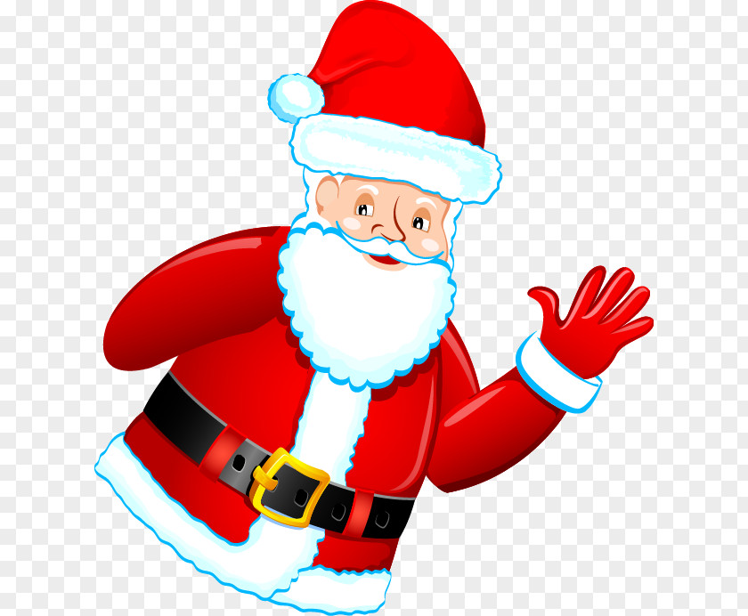 Red Cute Cartoon Santa Claus Christmas Clip Art PNG