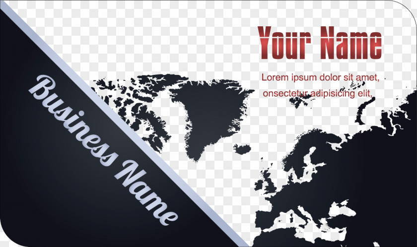 Creative Business Card Template Earth Globe World Map Vector PNG