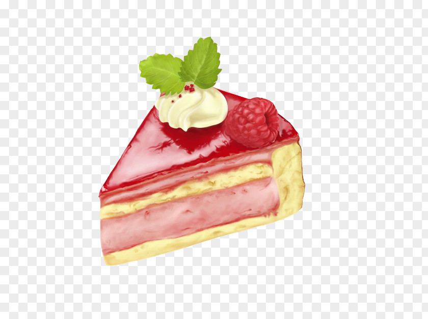 Strawberry Pulp Layer Cake Cream Teacake Cheesecake PNG