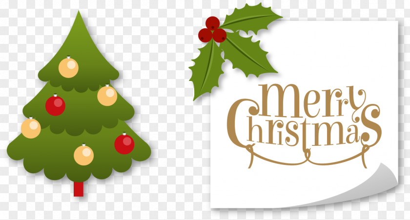 Vector Hand-drawn Cartoon Christmas Tree And Convenient Labeling PNG