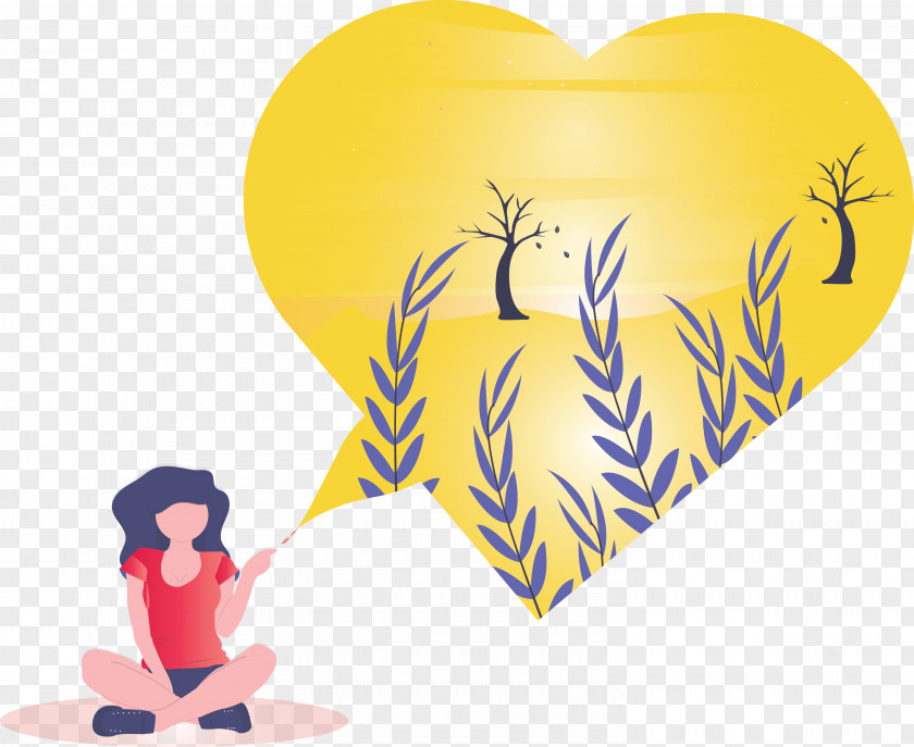 Yellow Heart Love Gesture PNG
