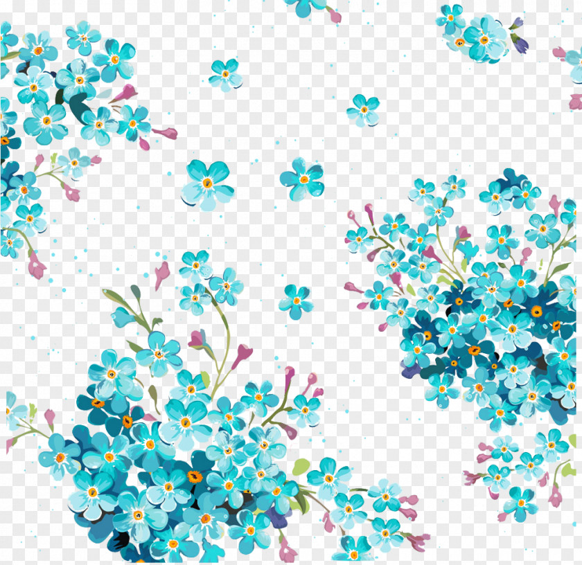 Blue Snowflake Child Picture Material You Flower Wallpaper PNG