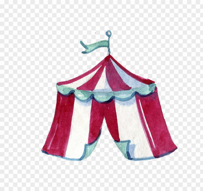 Vector Colored Circus Tents Watercolor Painting Graphic Design PNG