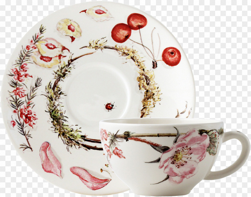 Breakfast Gien Coffee Cup Saucer Plate PNG