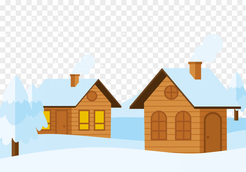 A Cabin In The Snow Log Cottage PNG