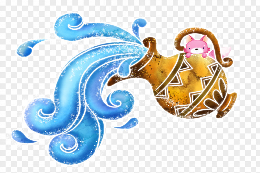 Pouring Water Bottle Aquarius Constellation Pisces PNG