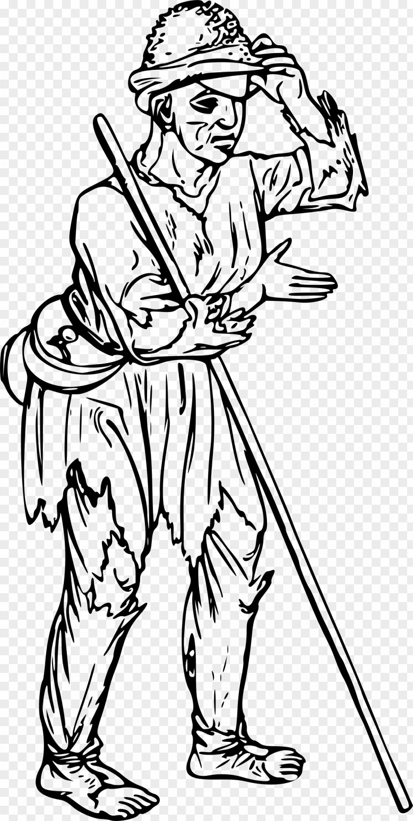 Beggar Line Art Clip PNG