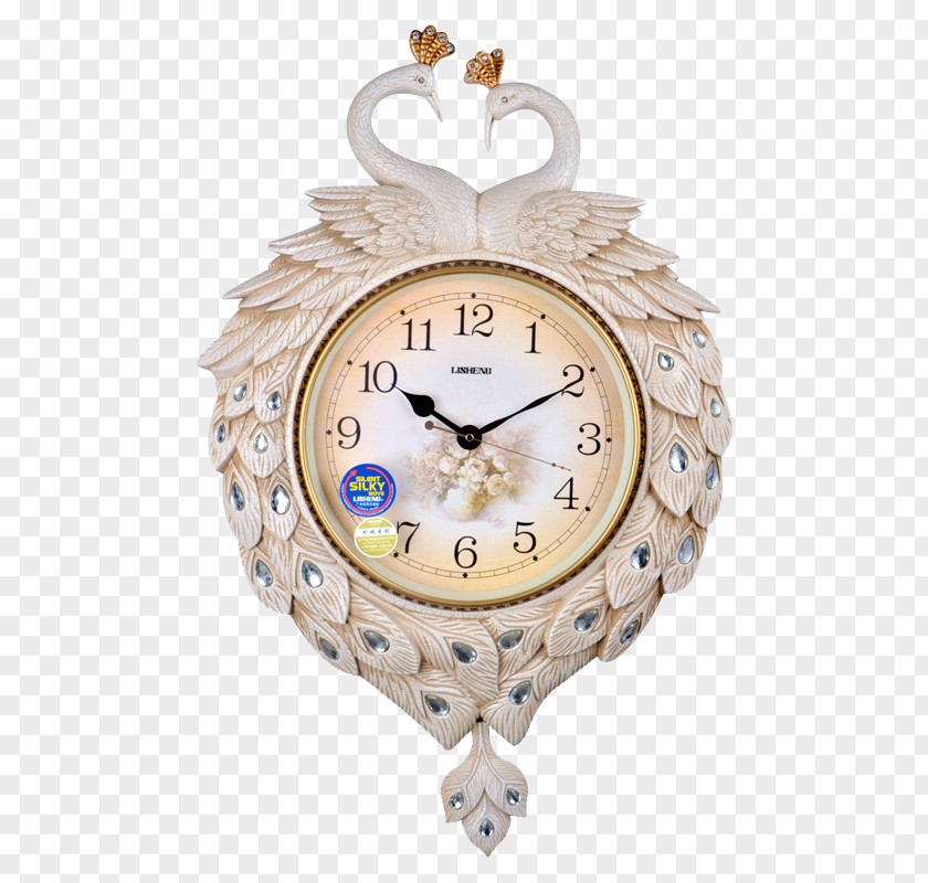 Peacock Clock Decoration Side Watch PNG