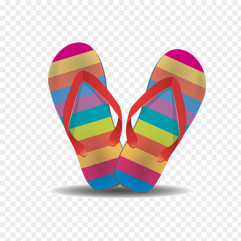 Color Stripe Beach Sandals Flip-flops Shoe Clip Art PNG