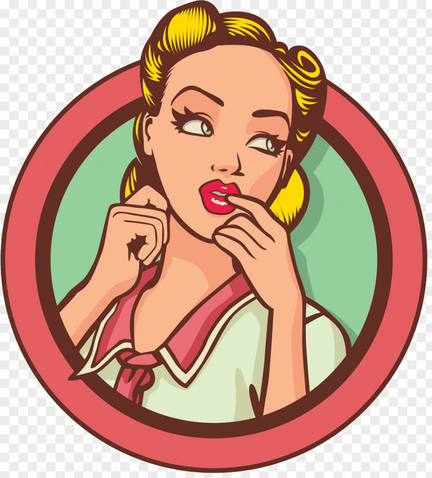 Pin-up Girl 1950s Retro Style Illustration PNG girl style Illustration, Beauty woman, woman portrait clipart PNG