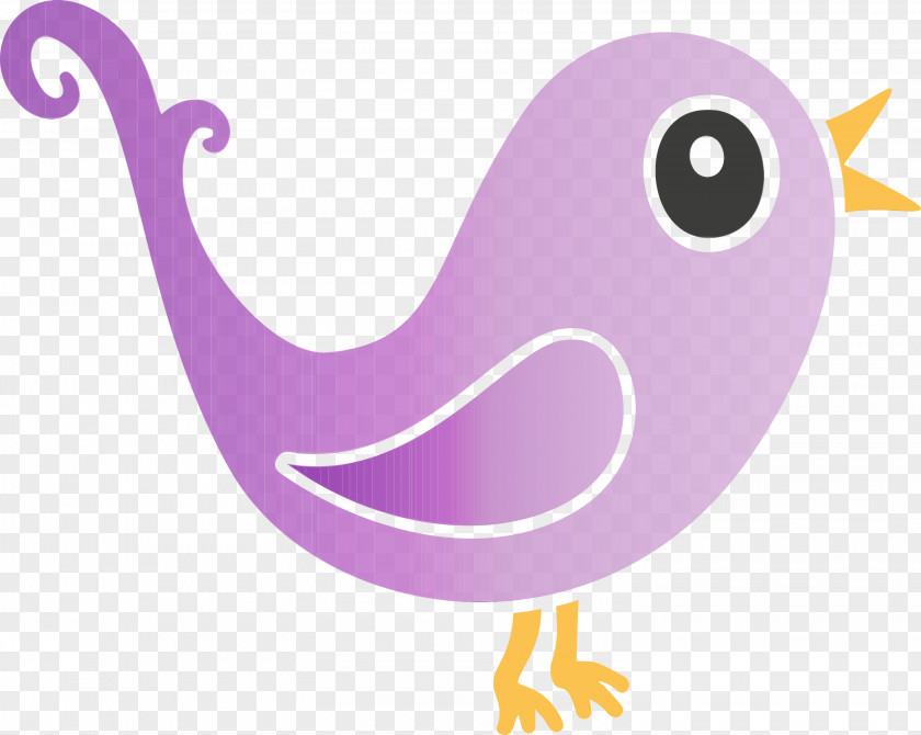 Violet Purple Pink Cartoon Bird PNG