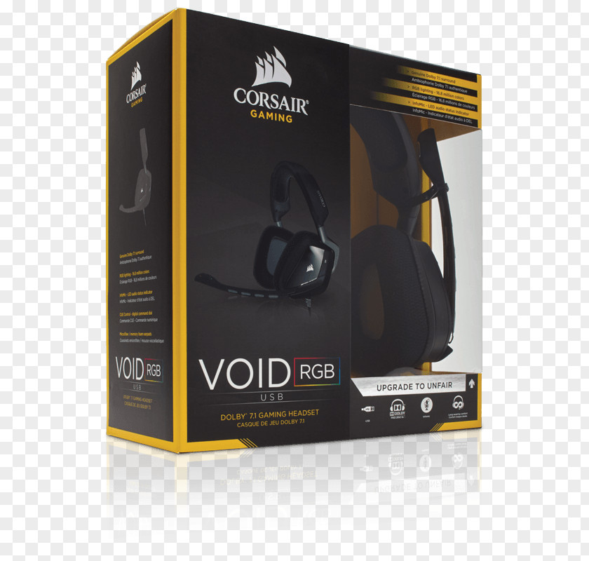 Void Gaming Headset Blue Corsair VOID PRO RGB 7.1 Surround Sound Components Headphones PNG