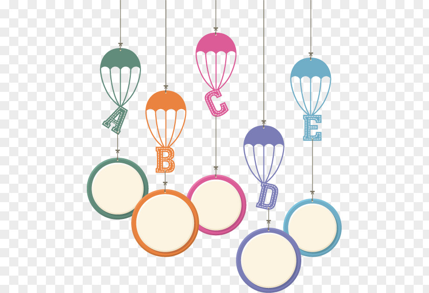 Cartoon Hand Colored Circle Parachute Balloon Infographic Illustration PNG