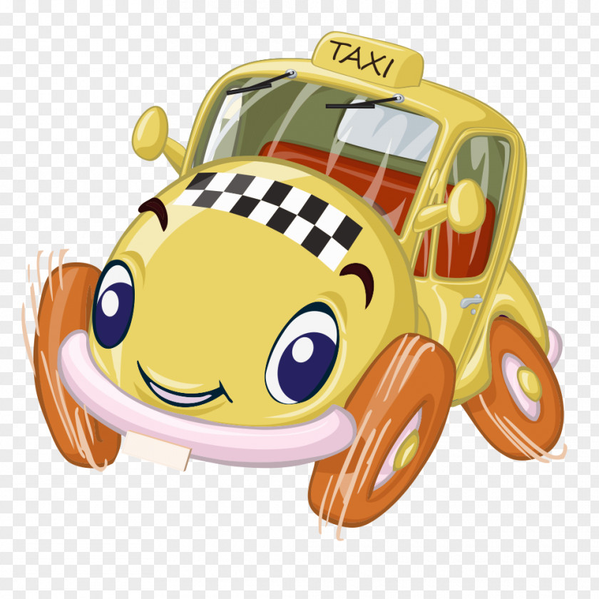 Taxi Cartoon Icon PNG