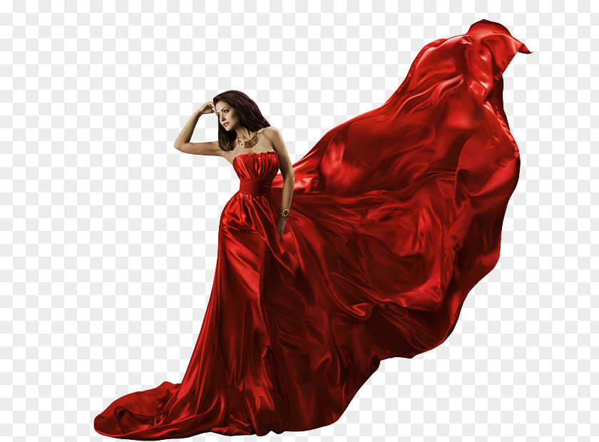 Wearing A Red Skirt Of Europe And The United States Beautiful Models Clothing Silk Stock Photography Royalty-free PNG