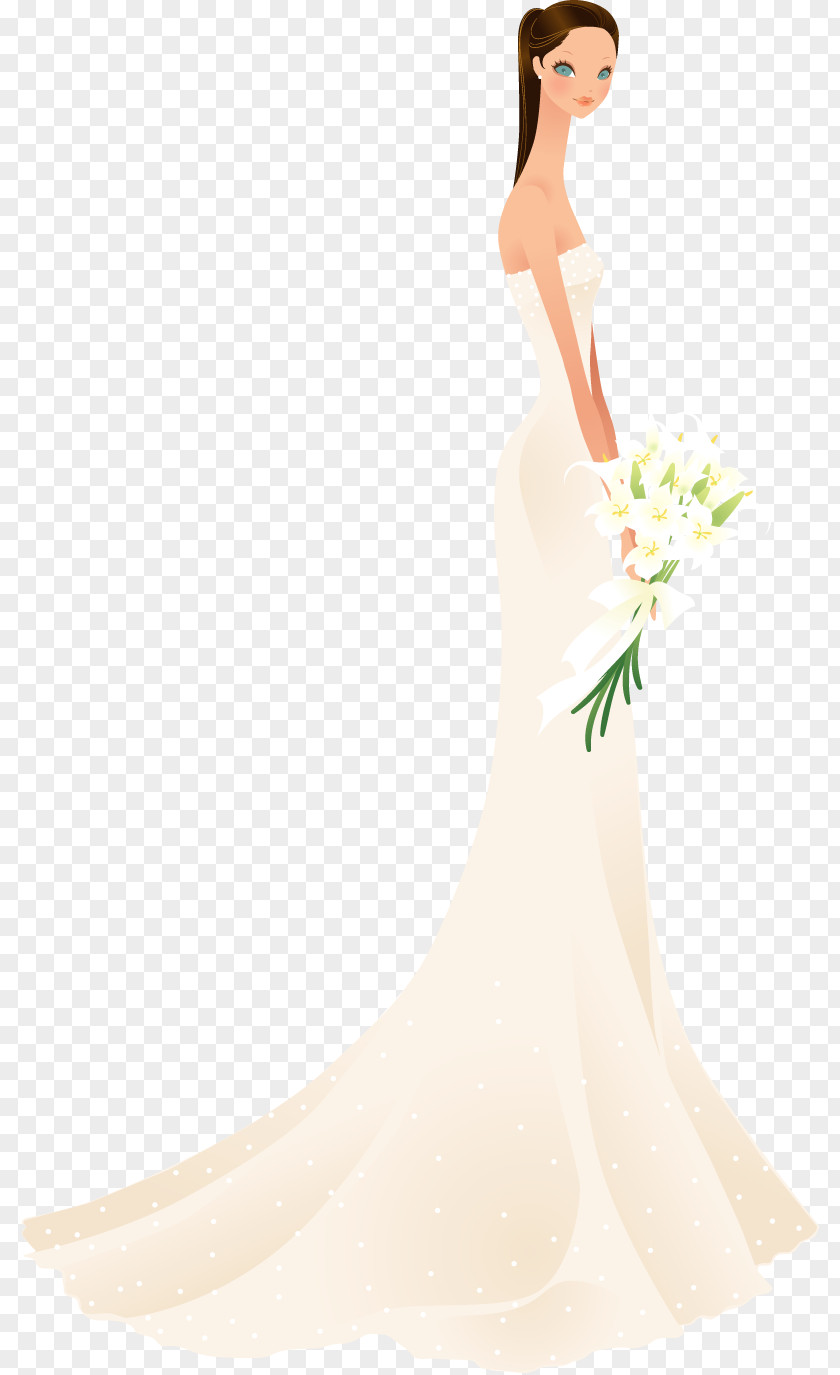 White Vector Diagram Bride Wedding Dress Ramo De Noiva Engagement PNG