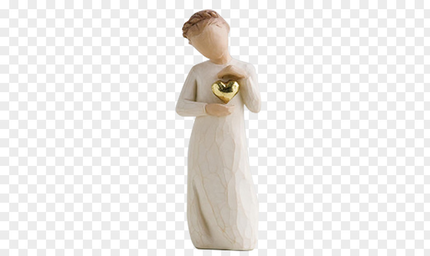 Willow Tree Gold Figurine Sculpture PNG