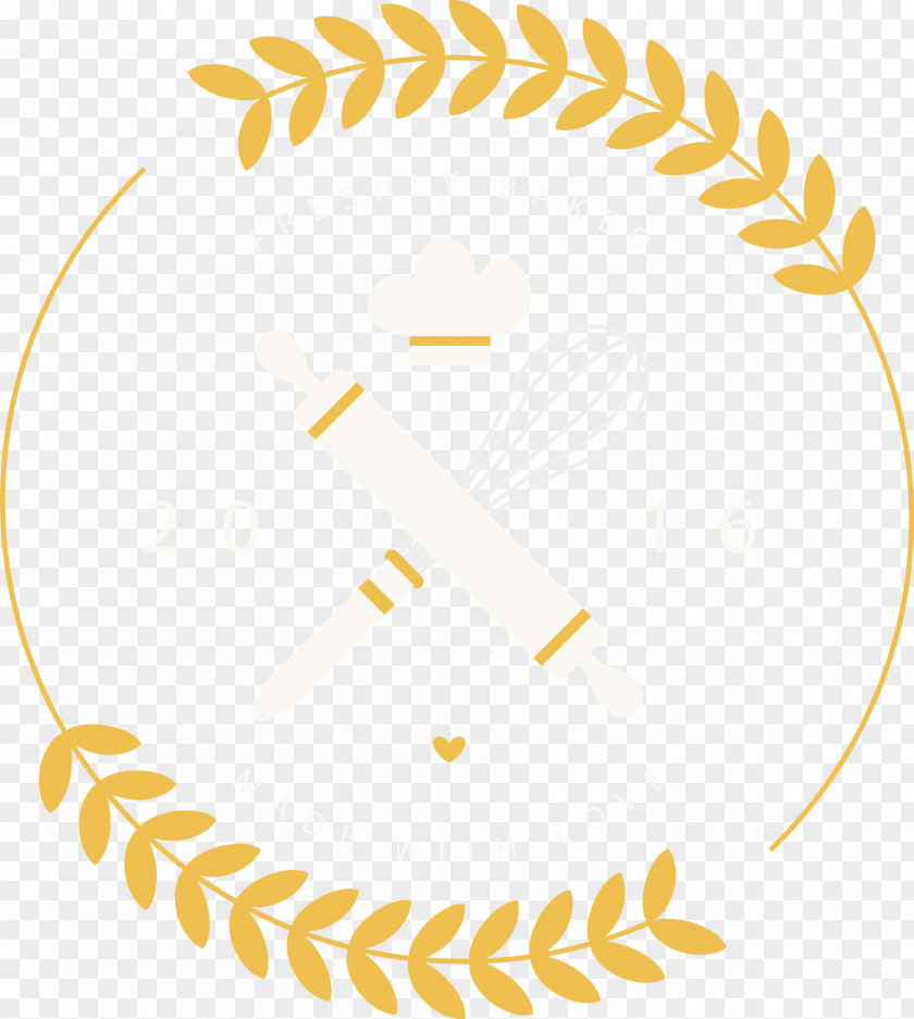 Cartoon Baking Props And Wheat LOGO Structure Yellow Area Pattern PNG