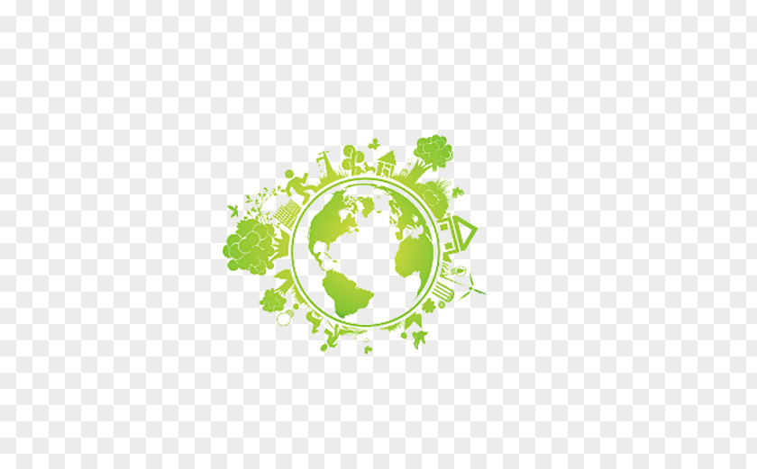 Green Earth Globe Illustration PNG