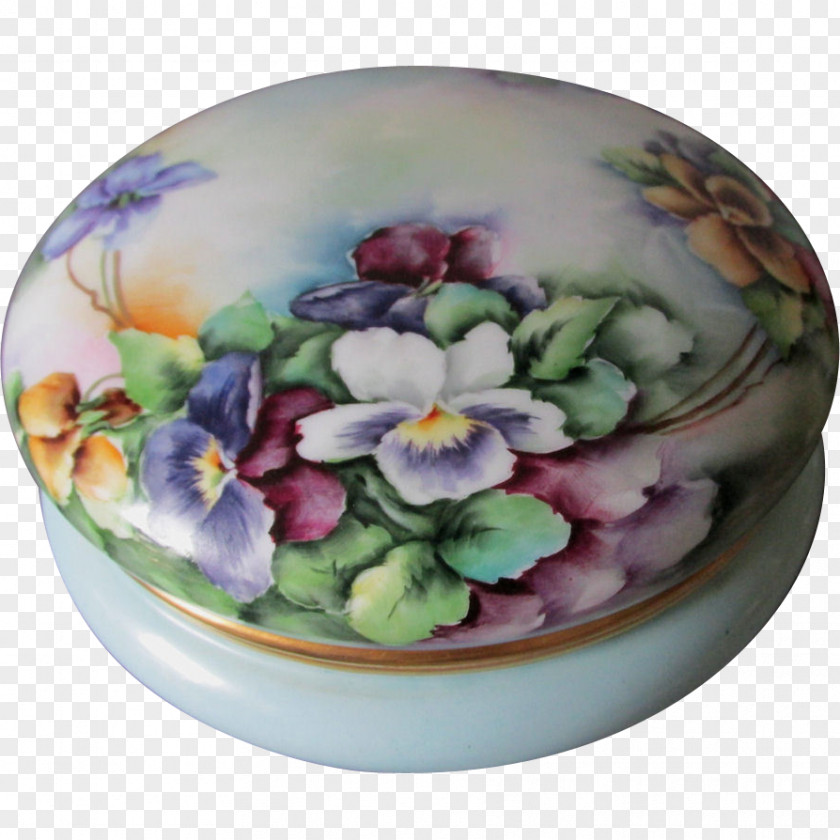 Lovely Hand-painted Plate Porcelain Flowerpot PNG