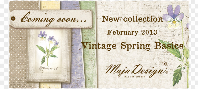 Spring Is Coming Paper Floral Design Lavender Font PNG