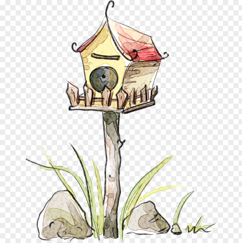 Cute Cartoon Hand-painted Mailbox Cabin Illustration PNG