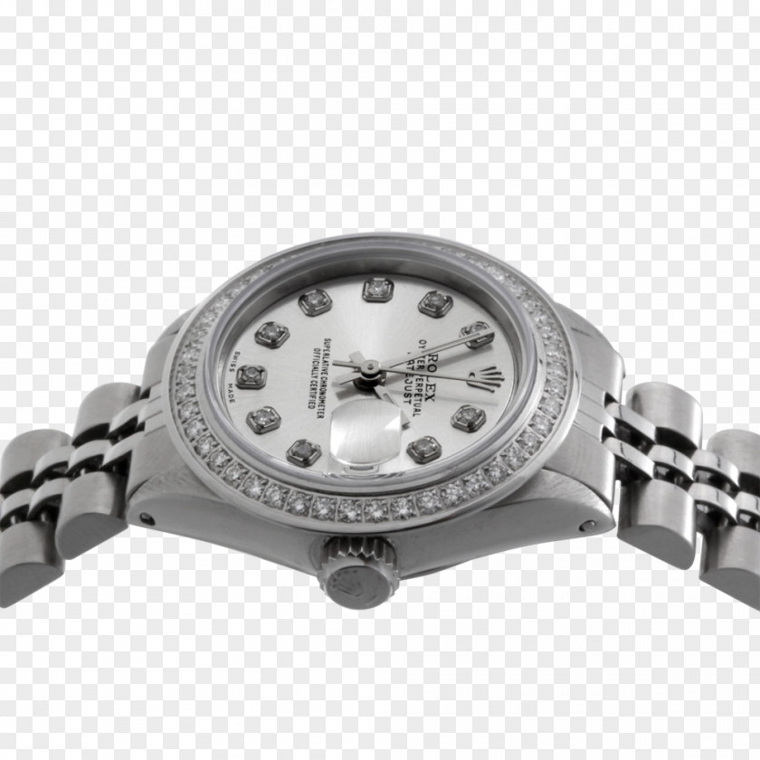 Metal Bezel Silver Watch Strap PNG