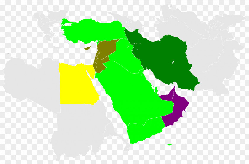 Middle East World Map Vector PNG