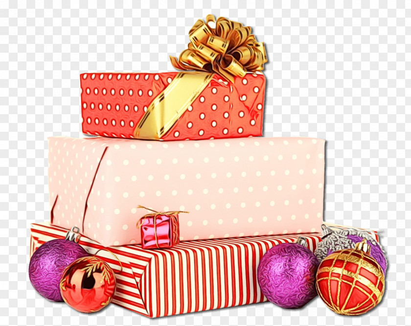 Present Pink Gift Wrapping Hamper Box PNG