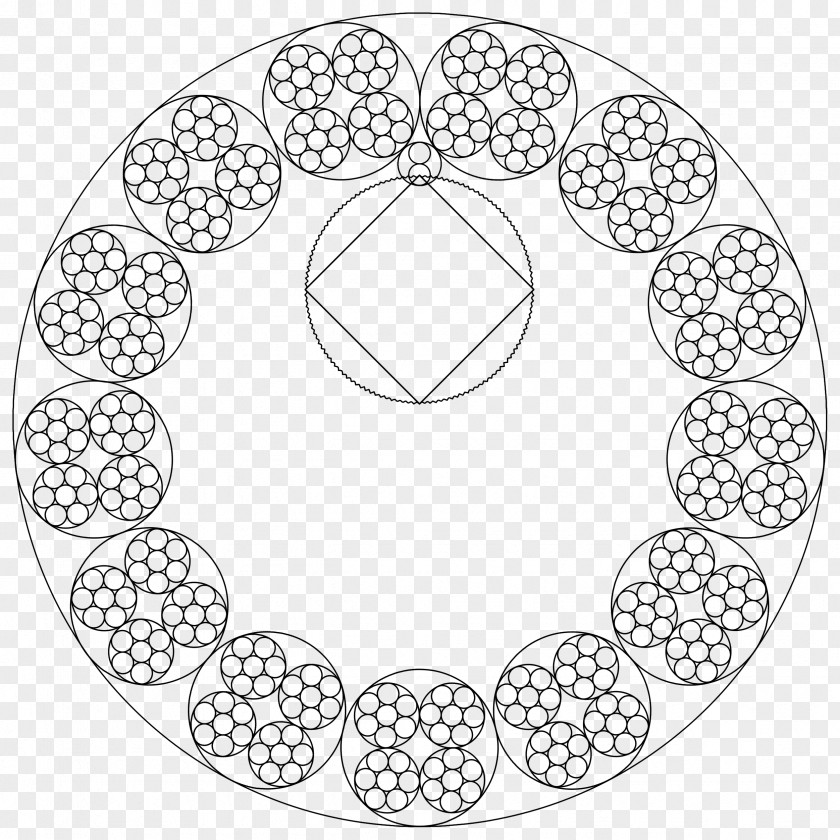 Circle White Point Line Art PNG