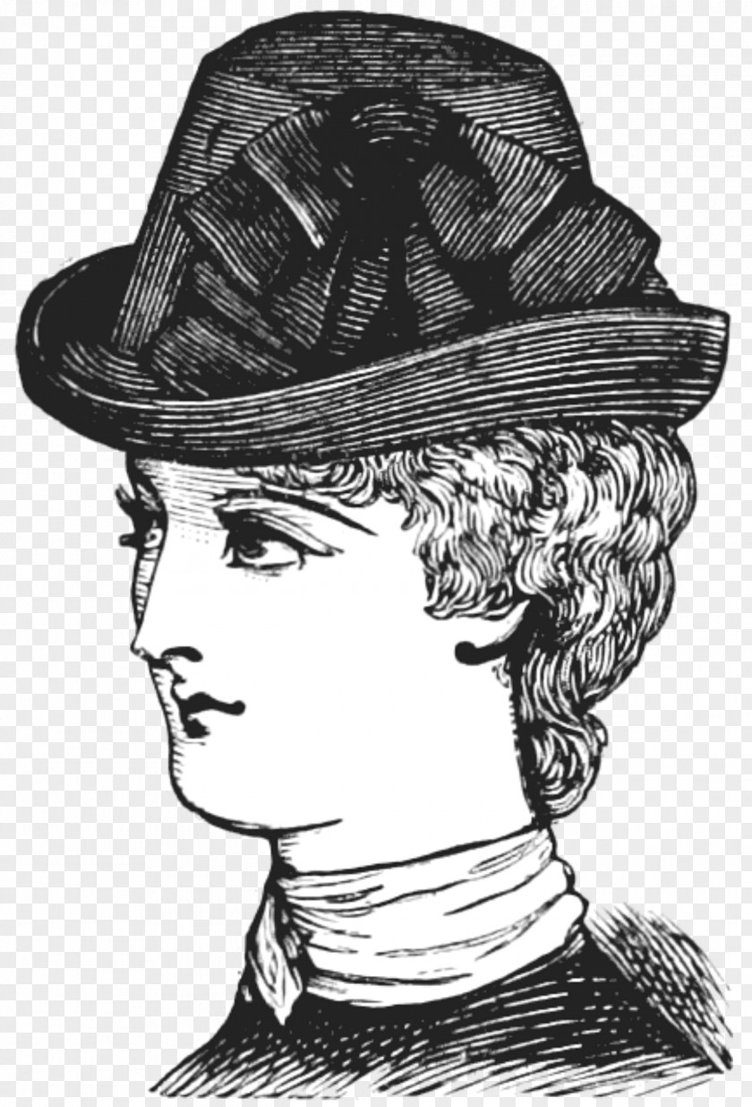 Wearing A Hat Model Drawing Vintage Clothing Woman Etsy PNG